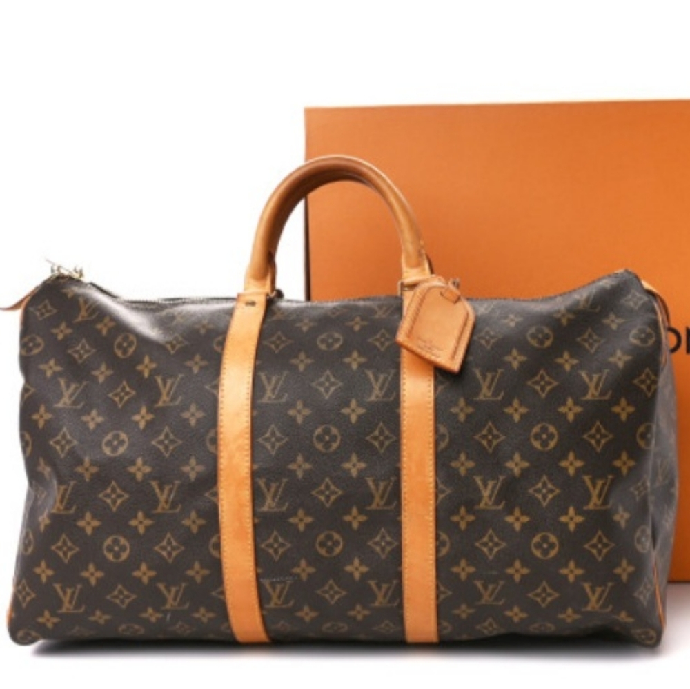 Louis Vuitton Monogram KeepAll 50 luggage.